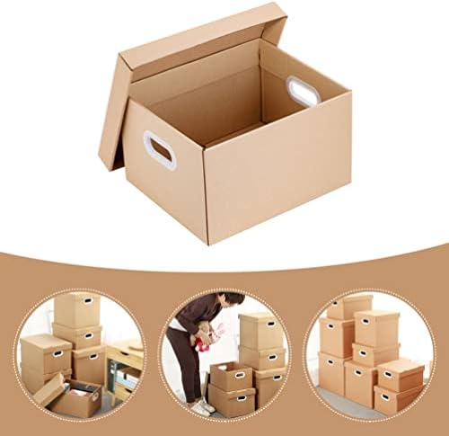 NUOBESTY Кутия За Съхранение на Файлове с Капак на Притежателя на Файла Офис Органайзер За Файлове Хартиена Кутия За Файлове Картонени Кутии, Опаковки, Кутии Хартиена Кутия за Опаковане