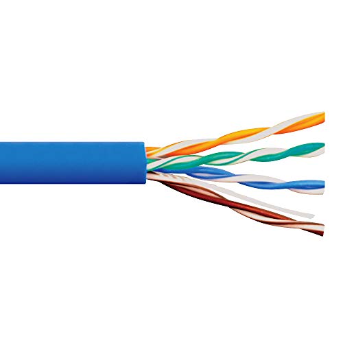 Оптичен кабел ICC 500 Mhz CAT6 с Твърди кабели UTP 23 AWG, обвивка CMR Прибиращ се в кашон, 1000 Метра, Синьо