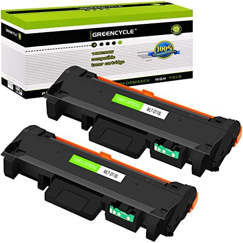 Подмяна на съвместим тонер касета GREENCYCLE за Samsung MLT-D118L MLT-D118S D118L D118S за принтер Xpress M3015DW M0365FW (черно с висока производителност, 2 опаковки)