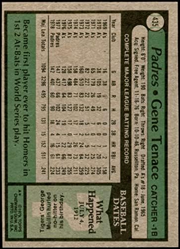 1979 Topps 435 Джин Тенейс Сан Диего Падрес (Бейзболна картичка) VG/EX Padres