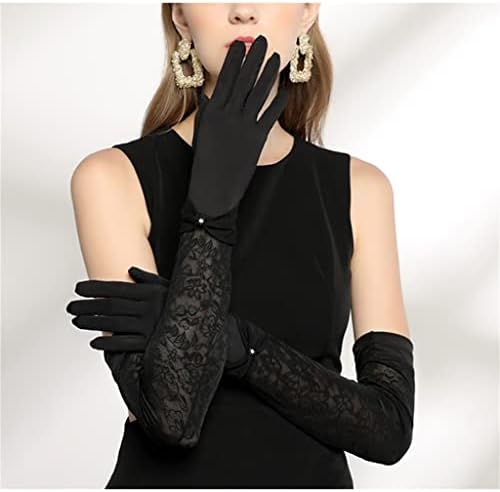 LLAMN / Летни Ръкавици от Ледената коприна, Дамски Дълги Ръкавици За шофиране, Фини ръкавици за защита на ръцете с пет пръста (Цвят: D, размер: 1)