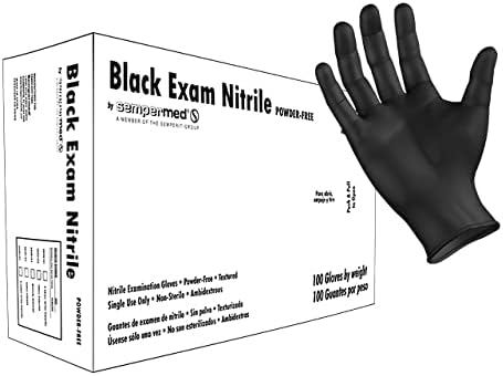 Импрегнирани с Черни Нитриловые ръкавици | Текстурирани Ръкавици Без прах